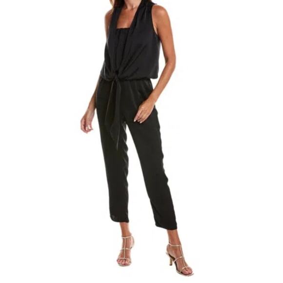 Ramy Brook Jumpsuit Dorothy draped waist black size Medium M - Picture 1 of 8